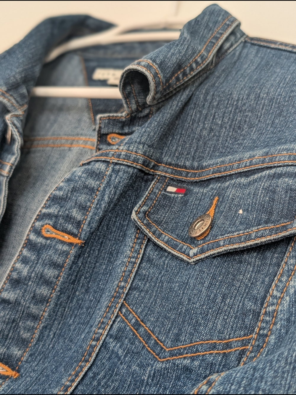 Tommy Hilfiger Blue Denim Jean Jacket with Contrast Stitching
